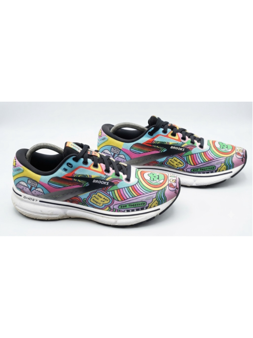 Womens Wednesday Holmes x Brooks Ghost 15 Pride running shoes size 8.5